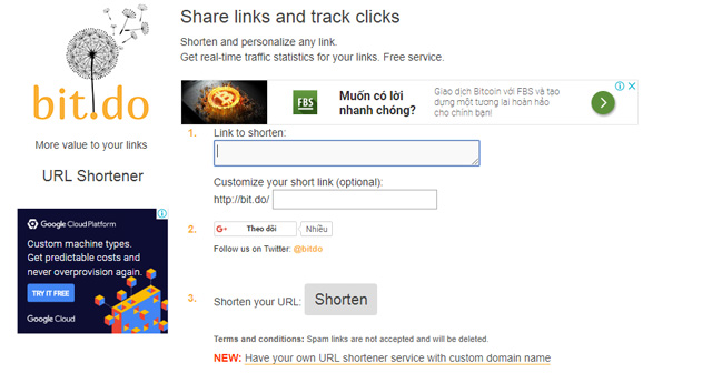 Cách Rút Gọn Link 