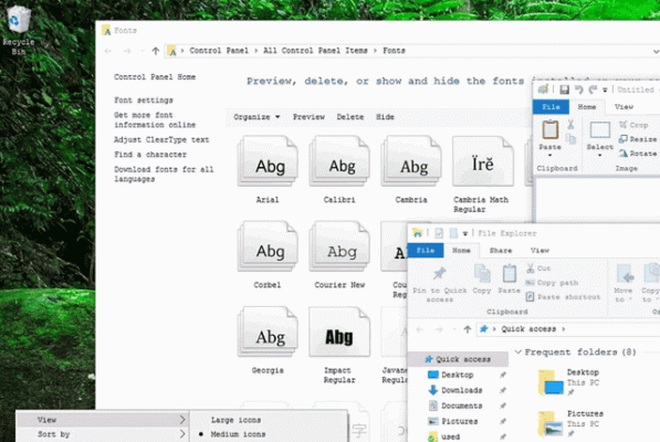 giao diện sau khi và Font Chữ Win 10